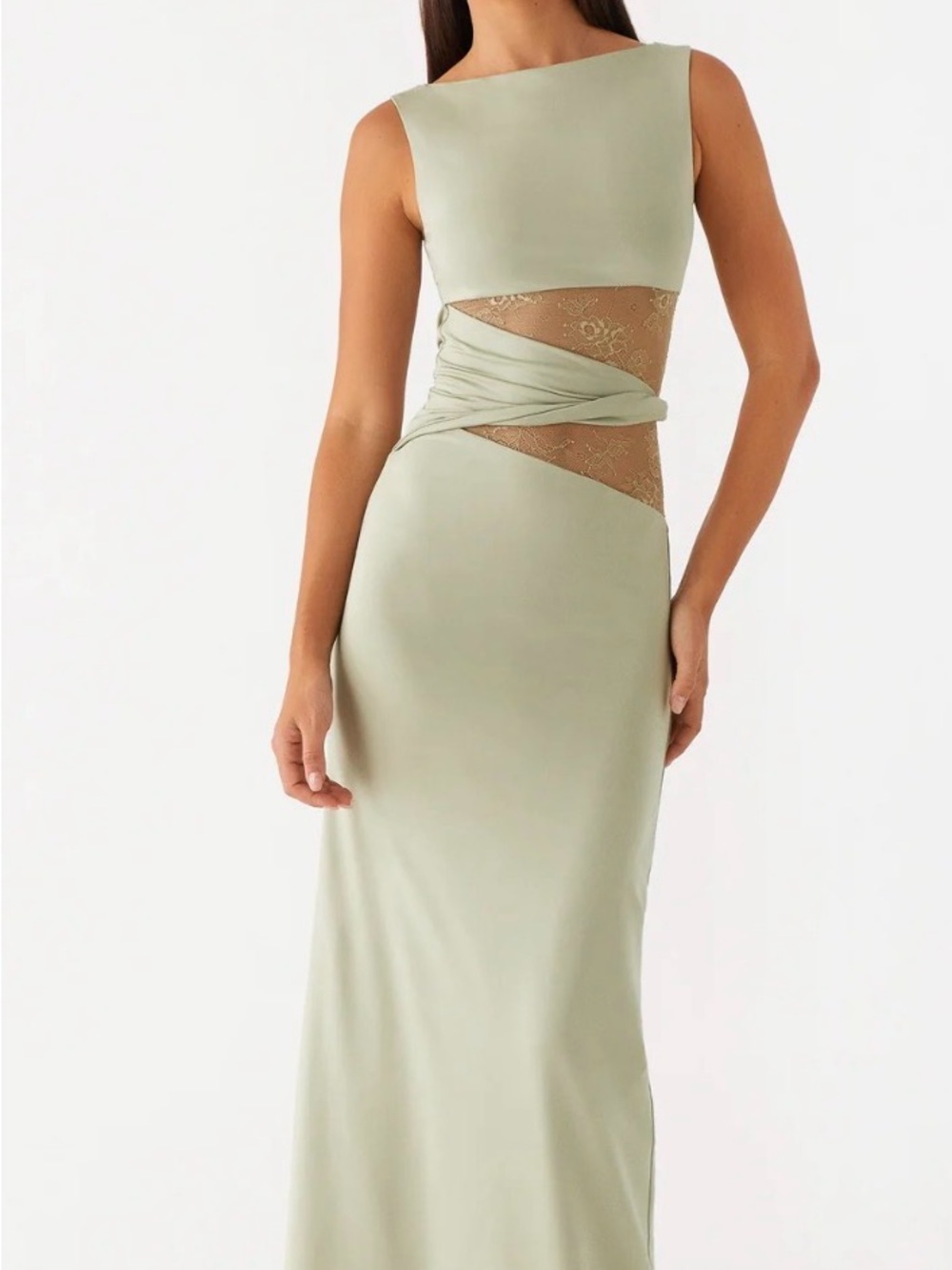 Peppermayo Sage Green Sleeveless Maxi Dress